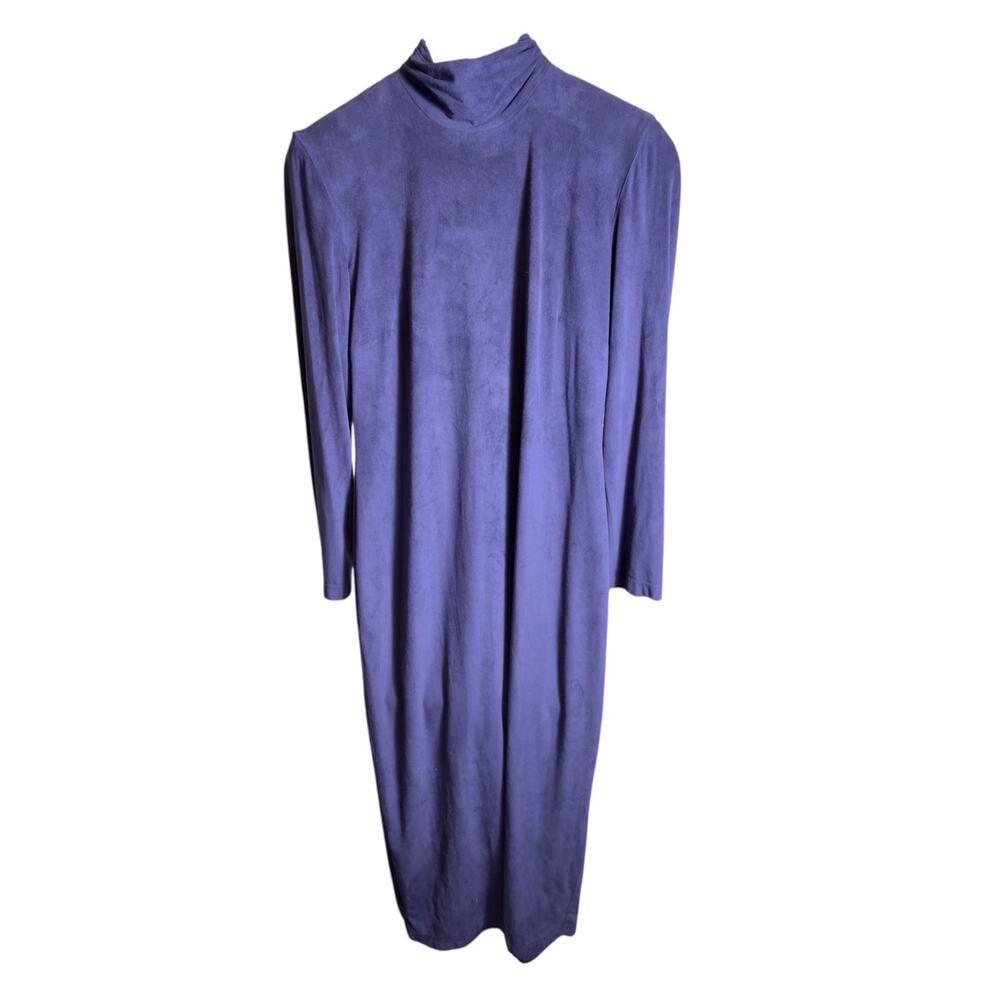 Vintage David Warren Purple Velvet Turtle Neck Maxi Dress
